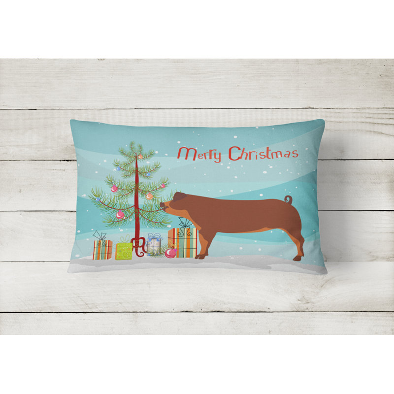  Duroc Pig Christmas Indoor/Outdoor Throw Pillow