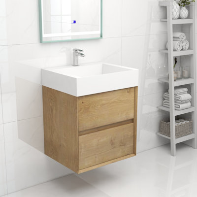 24" Wall Mounted Single Bathroom Vanity Set