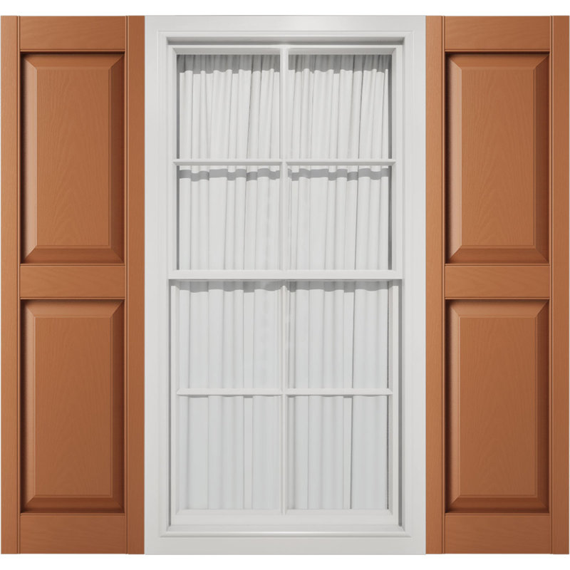 Mid-America Vinyl, Standard Size Williamsburg Double Panel Shutter Pair, 63", 12", Treated Cedar