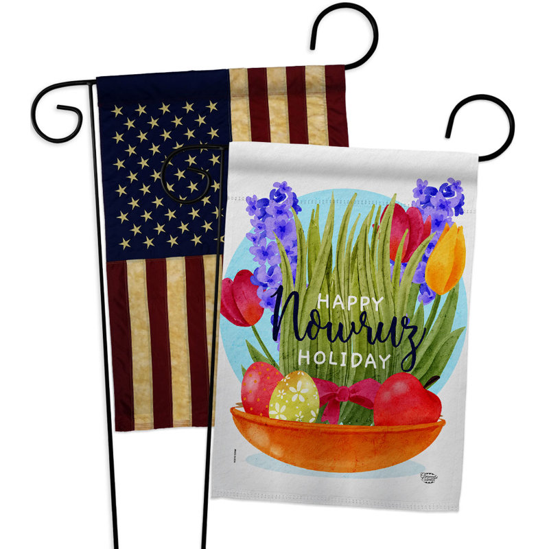 Drapeau de jardin en polyester 2 côtés 1 pi 5 po x 1 pi