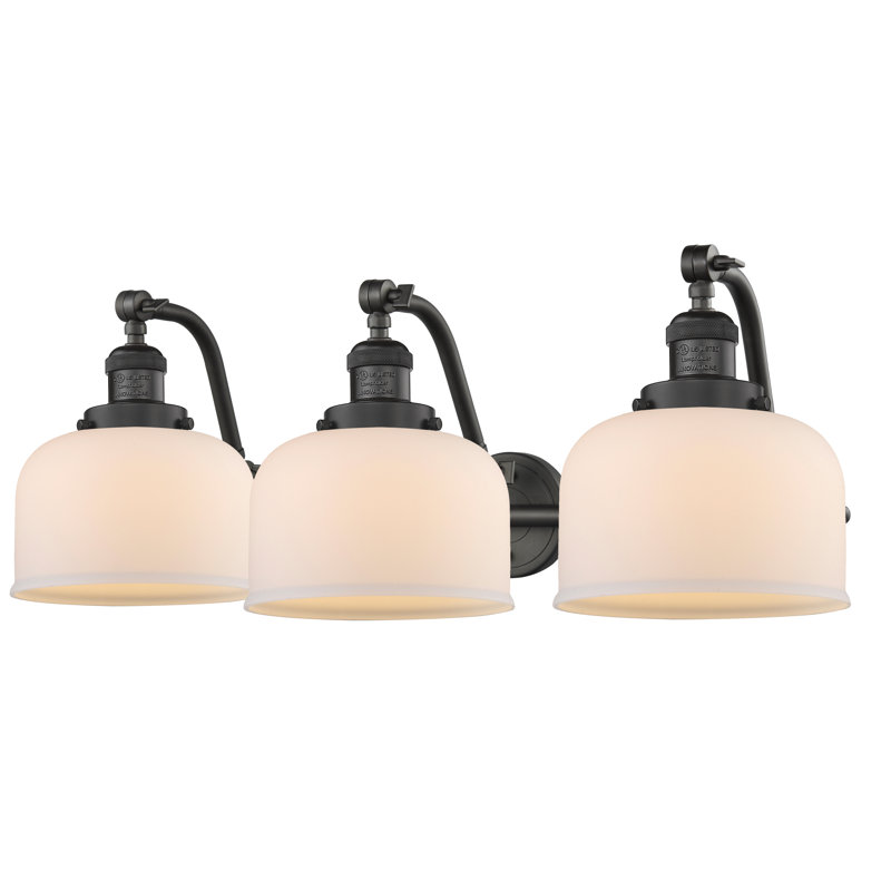 Éclairage pour salle de bain 3 lumières Plumlee, Bronze huilé, Boîtier blanc mat, Ampoule DEL 6 watts Vinage