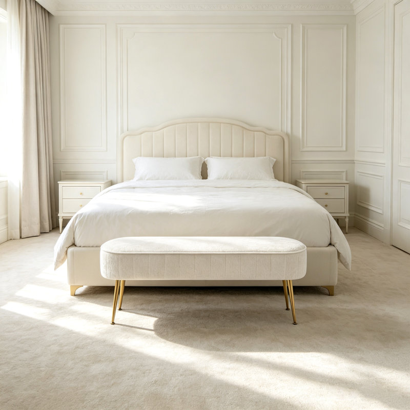 Banc rembourré 45,7 po, Beige