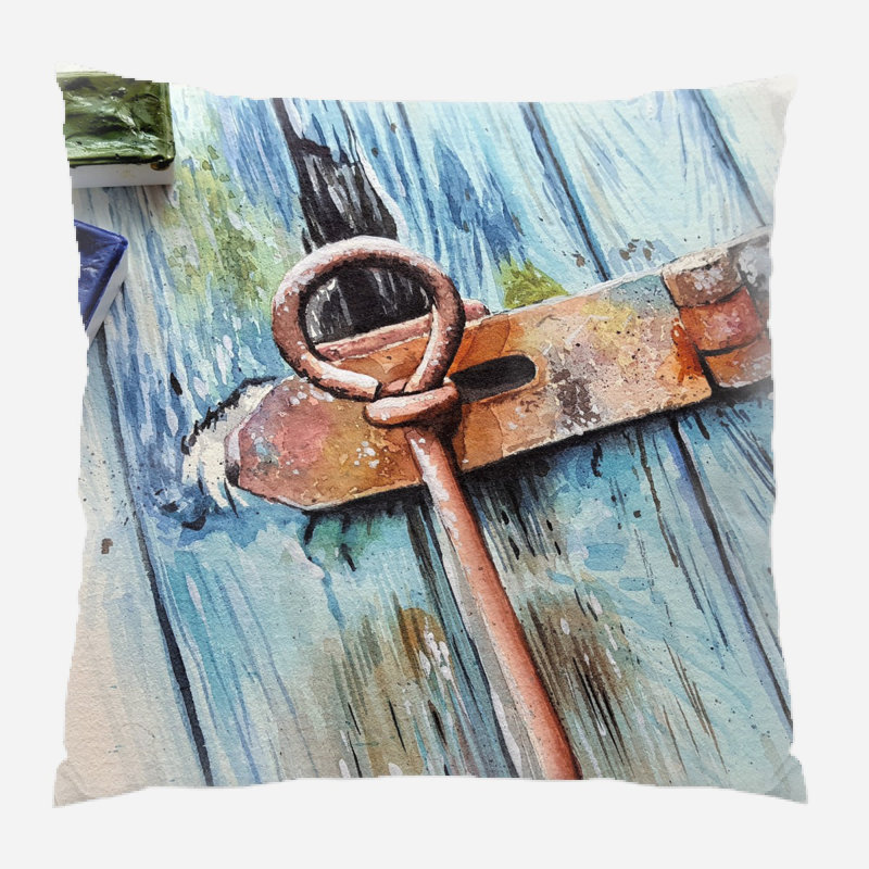 Outdoor Reversible Throw Pillow, Synthetic, Outdoor