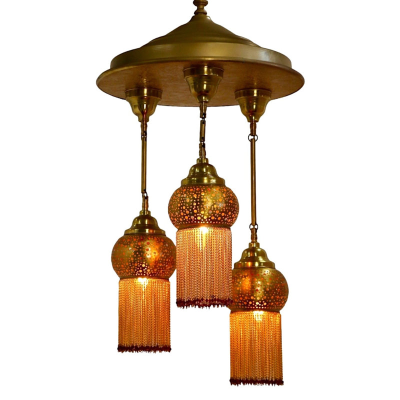 3 - Light Geometric Chandelier