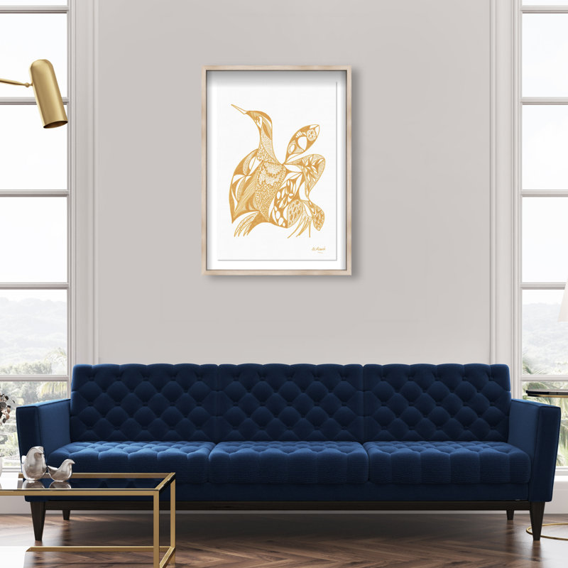 Manuel Roman - Goose Print by Oliver Gal, 46.5"H x 31.5"W, Natural Oak Shadowbox