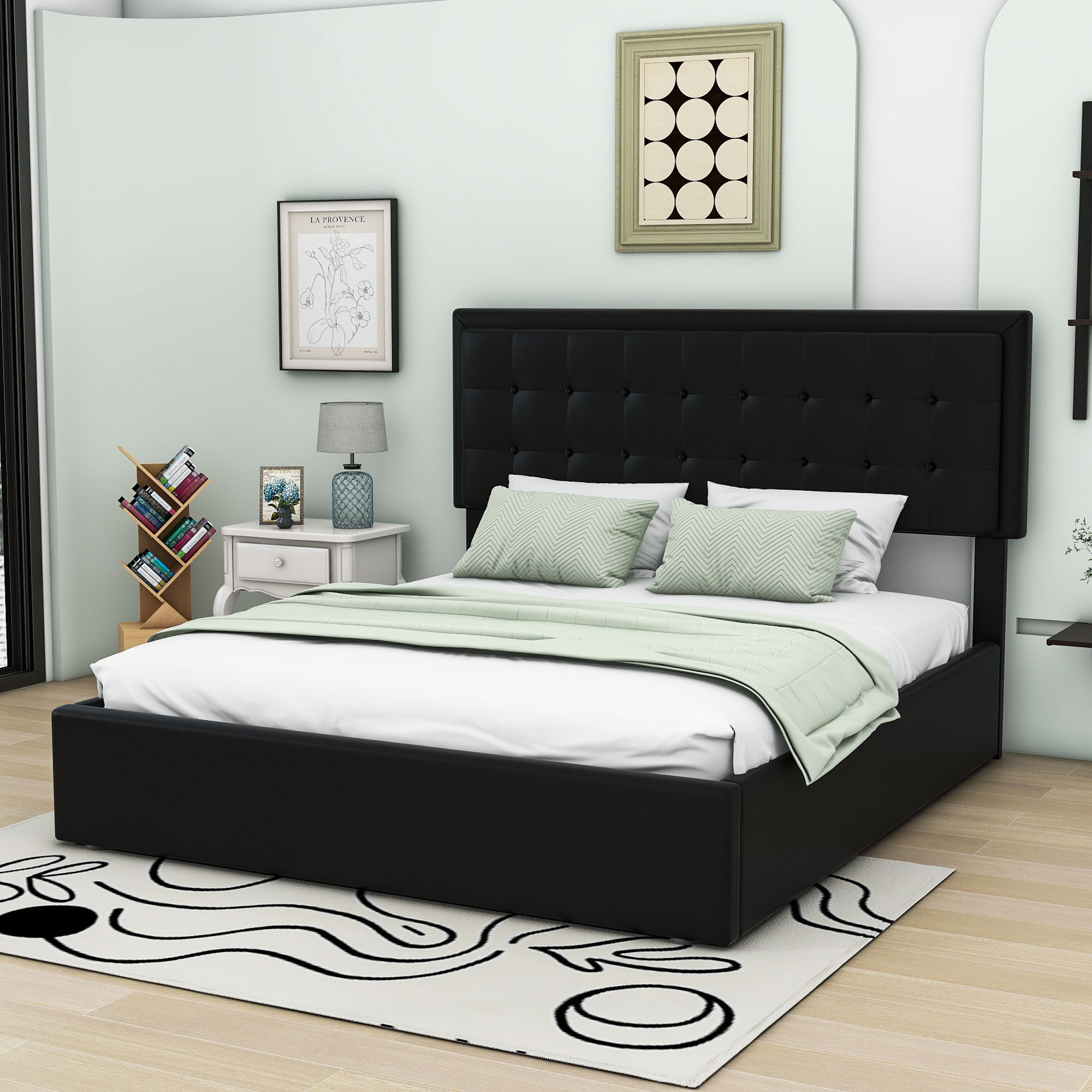 Ivy Bronx Queen Size Tufted Upholstered Platform Bed with Storage ...