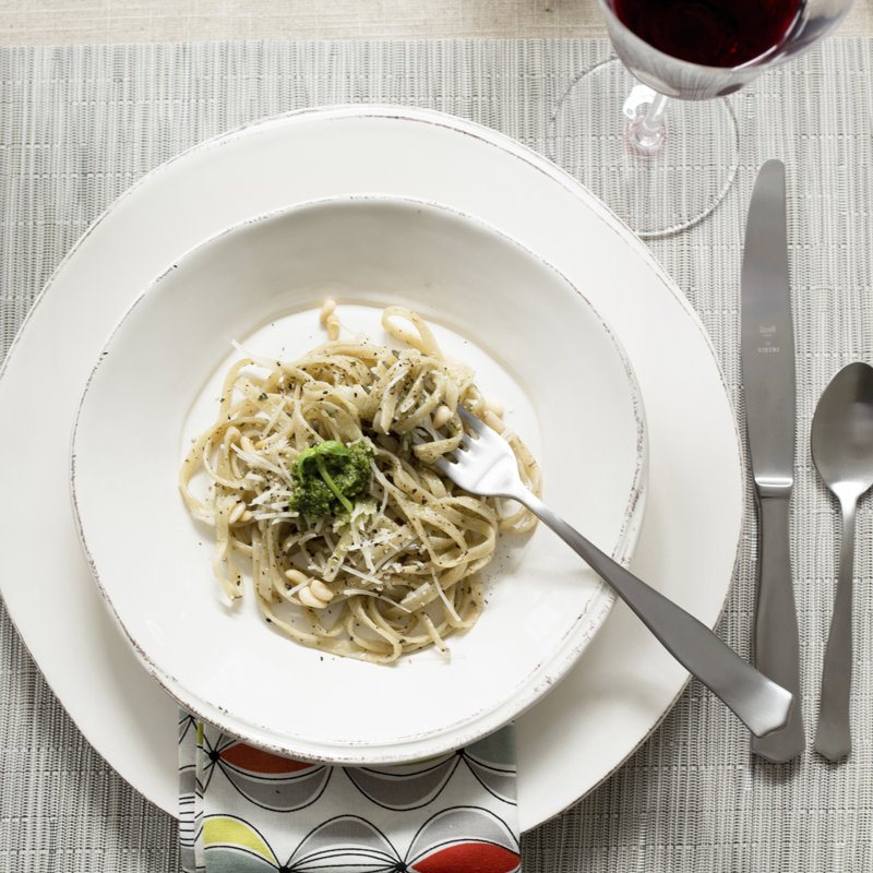 Lastra Handmade Stoneware Pasta Bowl, Aqua