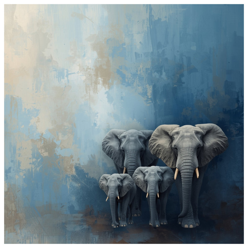 Édredon Elephant Family Artwork, Lit simple