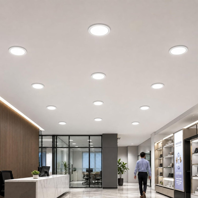LED Ceiling Panel Light Cool White 6400K Ultra Slim Round Flush Mount Ceiling Light for Bathroom Bedroom Living Room Kitchen