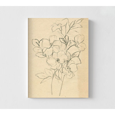 Reproduction de fleur encadrée, art mural croquis floral, art botanique, reproduction de plantes délicates, art mural nature, art mural encadré