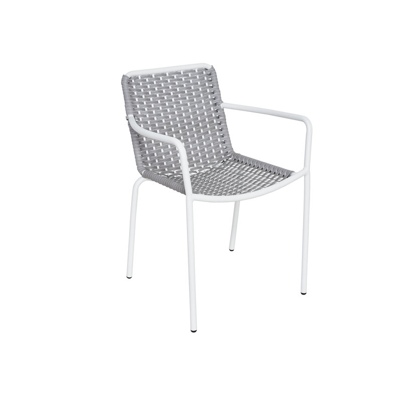 Chaise de patio empilable Captiva, Blanc, Gris