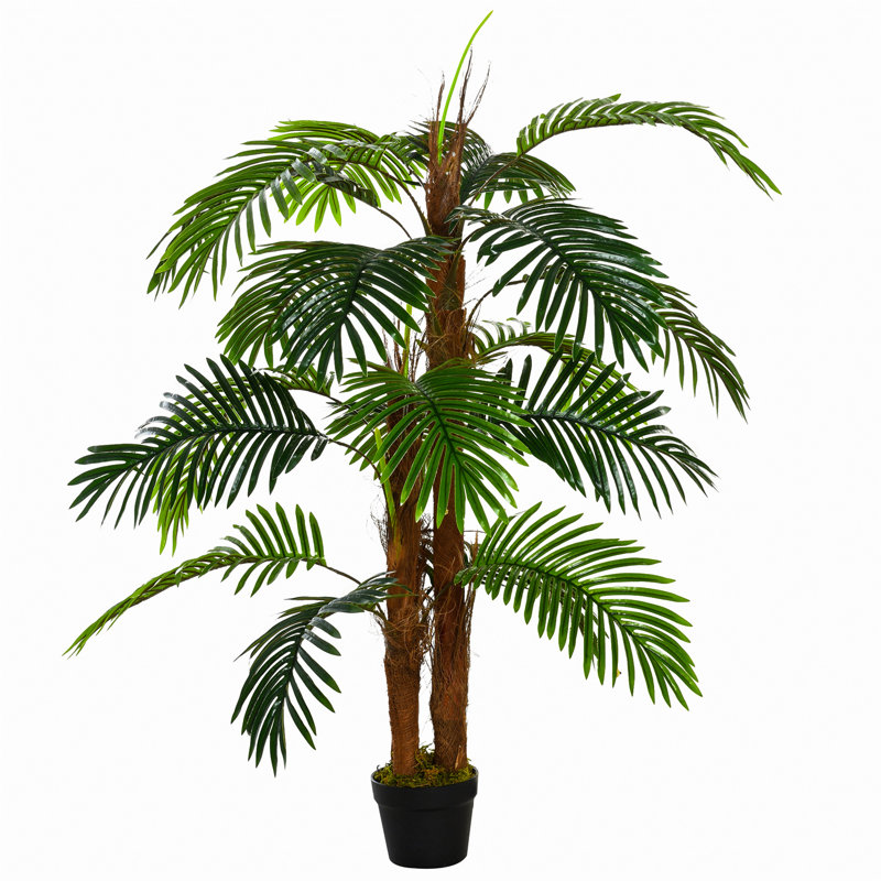 120cm Faux Palm Tree in Cement Pot
