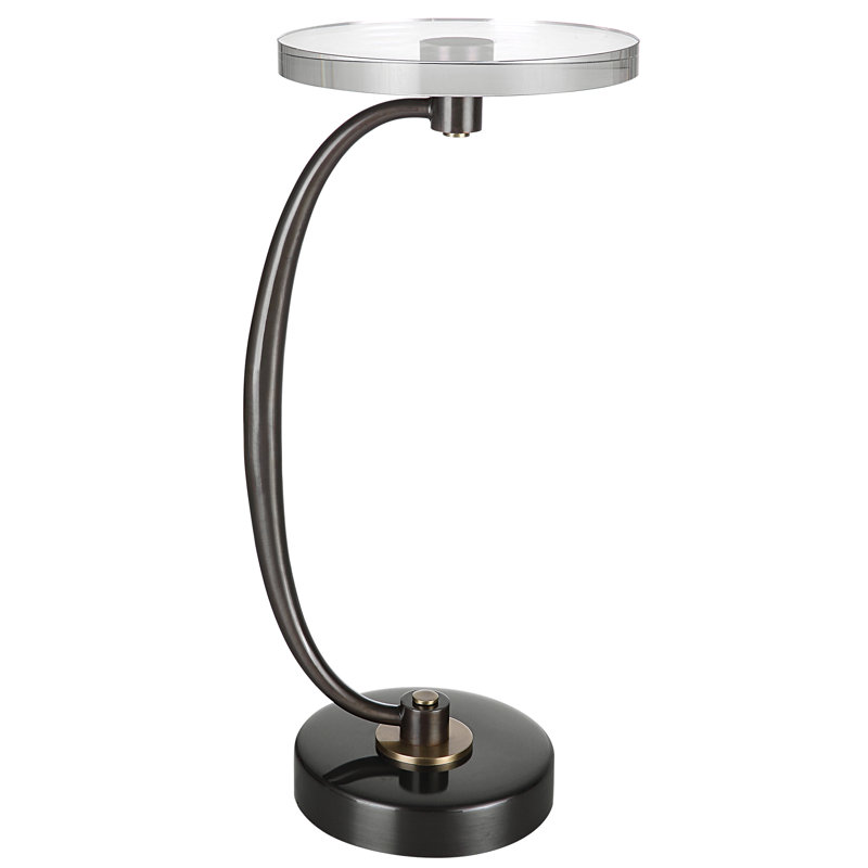 Shura Glass Top End Table, Black