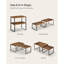 Ensemble de 2 tablettes de rangement pour armoire de cuisine, étagère à épices, empilable, extensible, métal et bois d'ingénierie, encre noire et brun rustique UKCS020X01-43397184