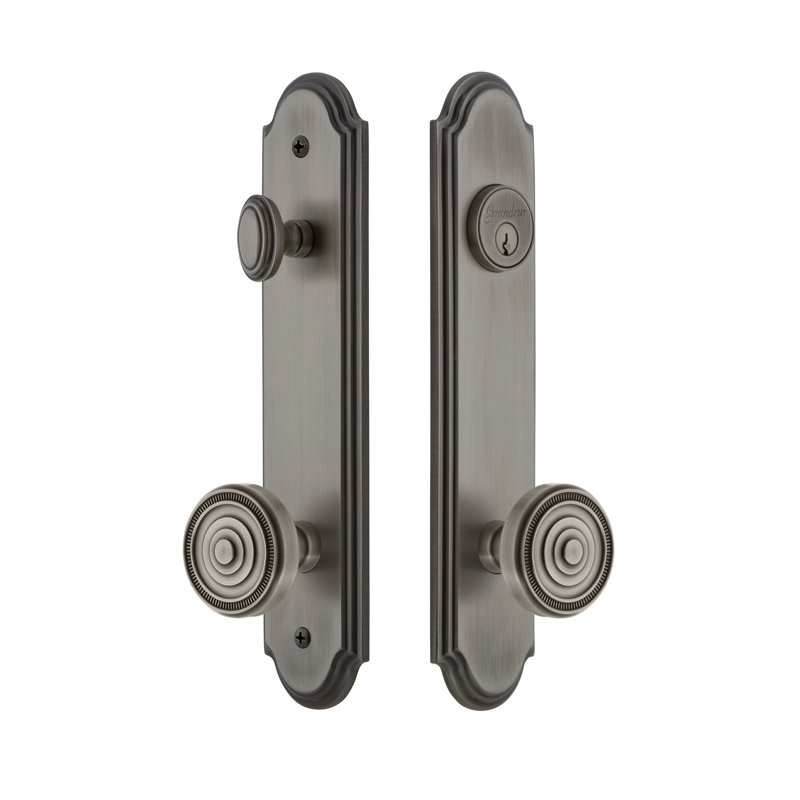 Complete Arc Entry Knob Set with Deadbolt, Antique Pewter, 2.375"