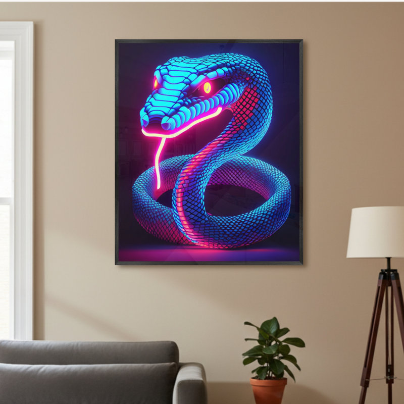 Single Picture Frame LED Illuminated Wall Art Wall Art on Glass / Aluminium, 60cm H x 50cm W