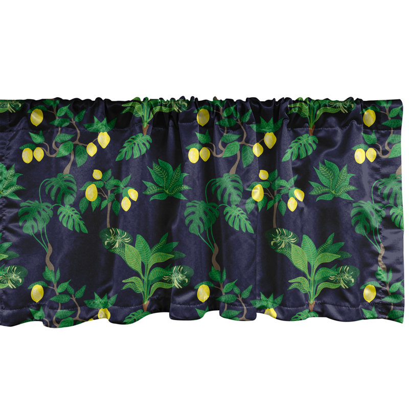 Lemon Tree Multicolor Satin Rod Pocket Valance 42" x 12"