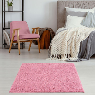 Myshaggy Collection Rugs Solid Design in Pink