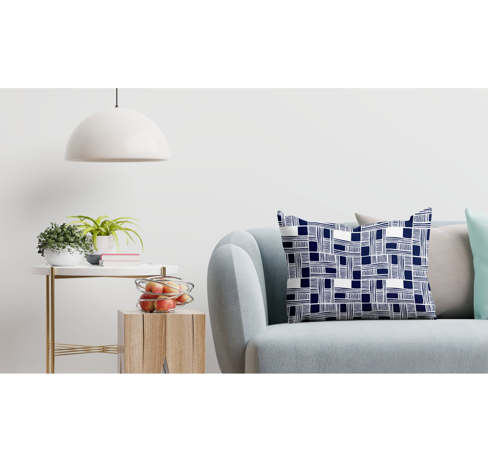 Kapri Throw Pillow, 14" x 20", Blue, Rectangle