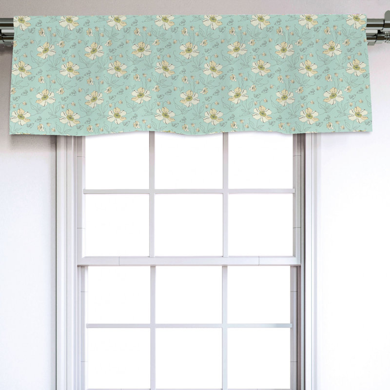 Sateen Floral Ruffled Window Valance