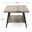 Élégante table basse grise Canyon avec tablette de rangement fonctionnelle, plateau moderne et tablette supplémentaire