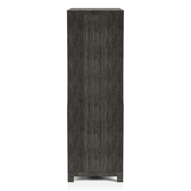 Commode 5 tiroirs Demodena, Gris anthracite