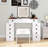 Vanity Desk with Dimmable LED Light with 10 Drawers, Makeup Table with Flip Up Mirror