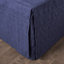 Ensemble de couvre-lit matelassé plissé en microfibre 3 pièces, bleu marine, format king