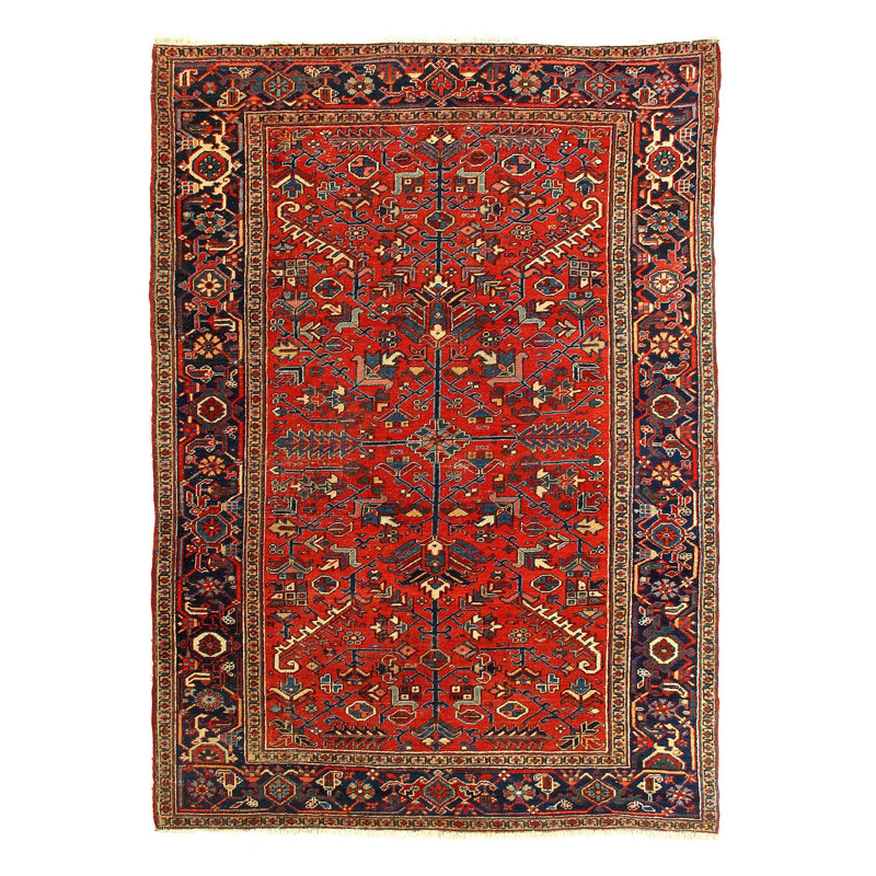 Tapis rouille antique Heriz Serapi 6 pi 6 po x 8 pi 11 po