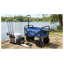 Chariot utilitaire pliable bleu avec roues tout-terrain et porte-gobelets - Chariot de jardin pliable robuste pour le camping, la plage et le magasinage