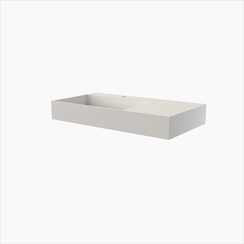 Lavabo de salle de bain à surface solide en pierre de pierre