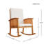 Chaise berçante d'extérieur en bois d'acacia avec coussin, chaise berçante de patio brun