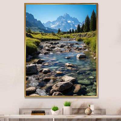 Sunny Day Mountain River Lakehouse Charm - Lakes & Rivers Canvas Print