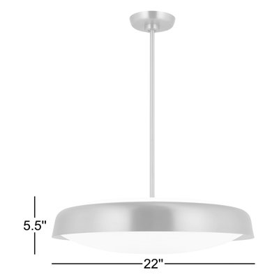Draper 3 Light Steel Dimmable Pendant