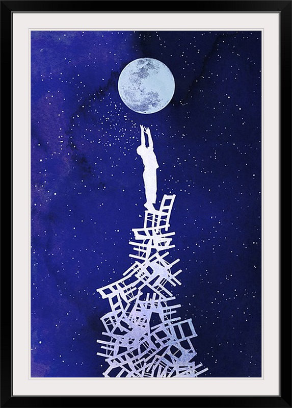 «Out of Reach», impression sur toile, H 26 po x l 20 po x P 1 po, Cadre noir