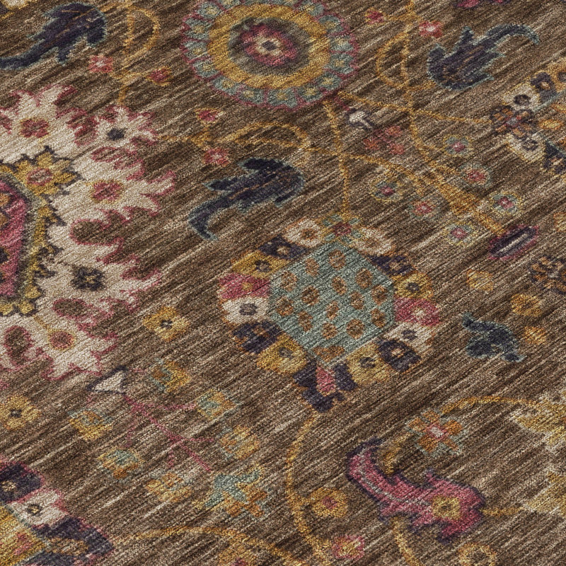 Tapis intérieur / extérieur lavable à la machine Jacinto ACN2151 Medallions, Rectangle 1 pi 8 po x 2 pi 6 po