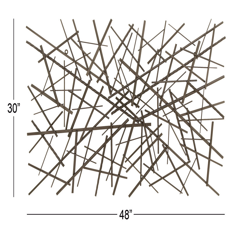 Black Metal Overlapping Lines Geometric Home Wall Decor