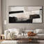 Moderne, géométrique, neutre, collage abstrait, salon, grand, art mural encadré, décoration intérieure (assemblage requis)-107133579