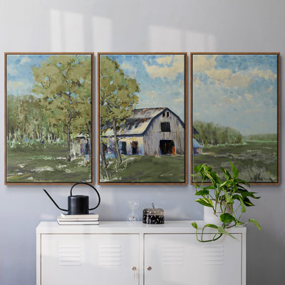 " Autumn Barn V30 " 3 - Pieces Painting Print