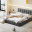 Grand lit plateforme tapissier avec tissu épais et lit au sol avec structure solide (lit)-1804868552