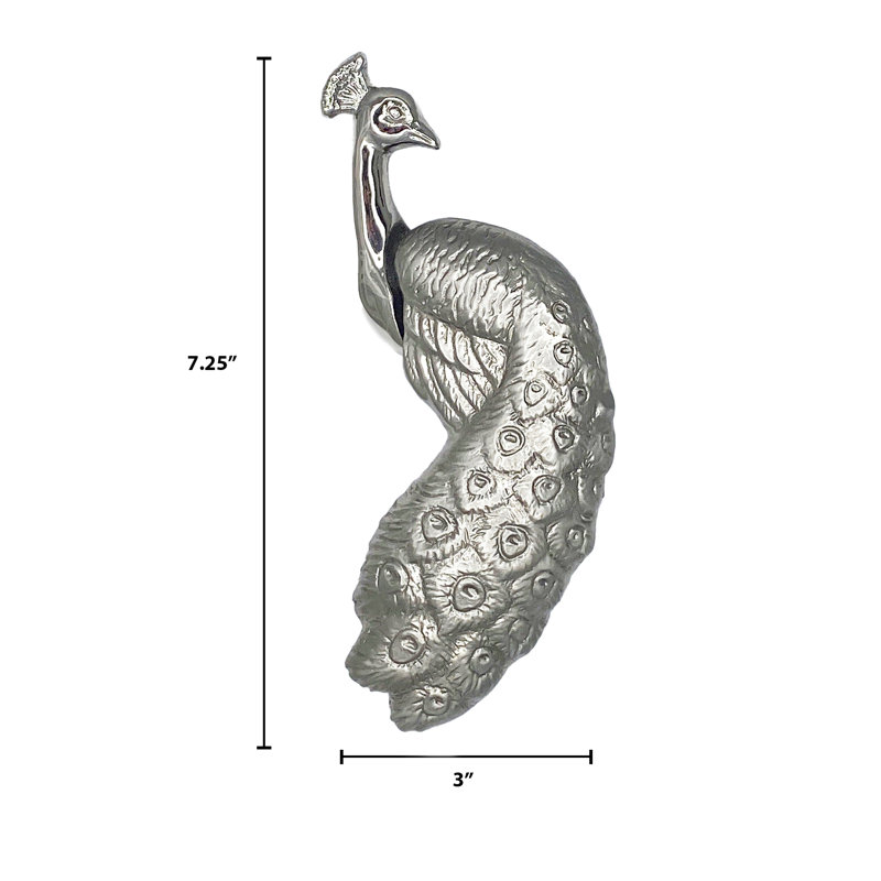 Heurtoir de porte paon, Argent nickel