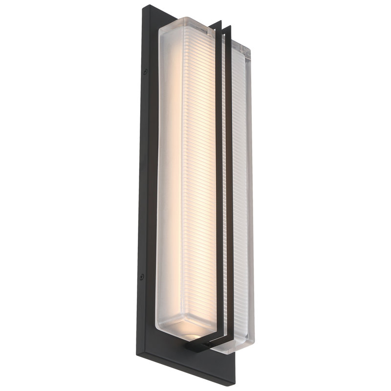 Fixation murale d'extérieur DEL Driftwood - H 18,75 po - Finition noire, 18.75" H x 6" W x 3" D, 2600, 30