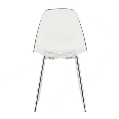 Ensemble de chaise de salle à manger moderne et minimaliste transparent, chaise en plastique, chaise en cristal sans accoudoirs, tabouret de maquillage Nordic Creative