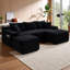 Canapé modulaire en U 94,5 po à assise profonde et sans assemblage-129498826