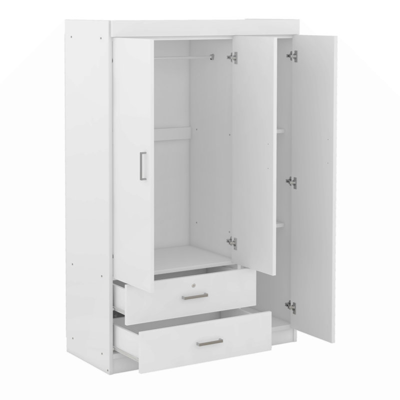 Armoire à miroir avec tablettes, Blanc