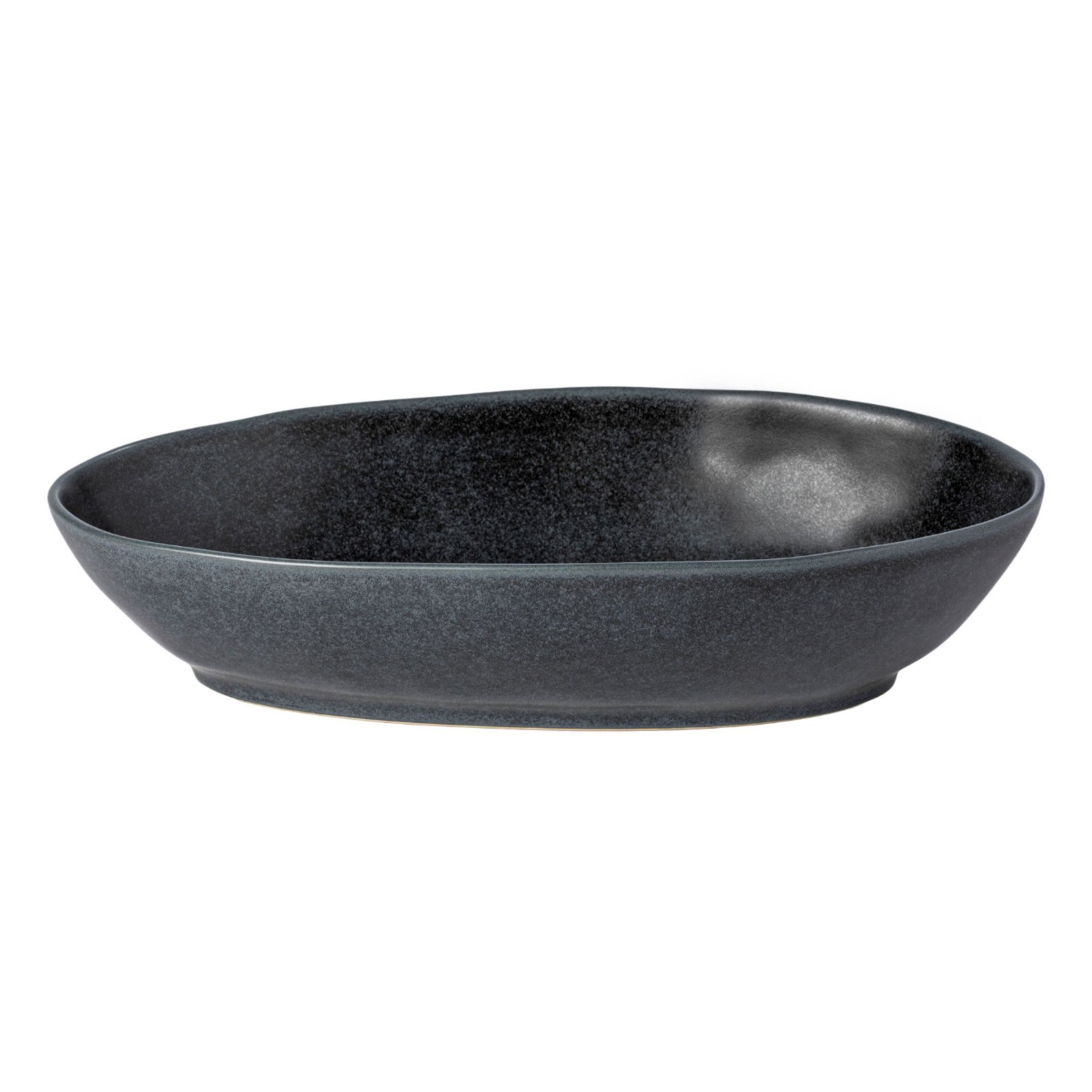 Livia Oval Stoneware Baker, Matte Black