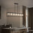 7-light Matte Black Chandeliers Pendant Lights Rectangular Modern Industrial Chandelier For Dining Room Living Room