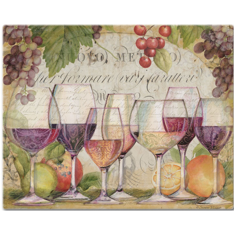 CounterArt Glass Wine Country Cutting Board