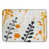Blanc / orange / motif floral noir