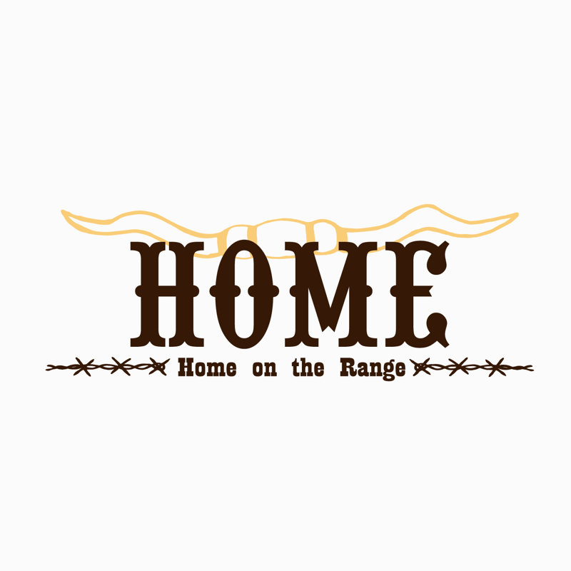 Décalcomanie murale "home-home on the range", Chocolat/crème